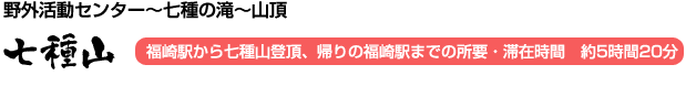 七種山-野外活動センター～七種の滝～山頂