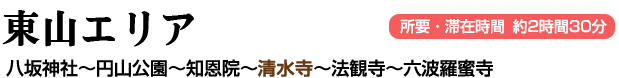 東山エリア 八坂神社～円山公園～知恩院～清水寺～法観寺～六波羅蜜寺