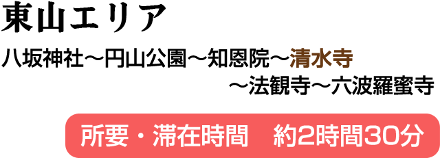 東山エリア 八坂神社～円山公園～知恩院～清水寺～法観寺～六波羅蜜寺