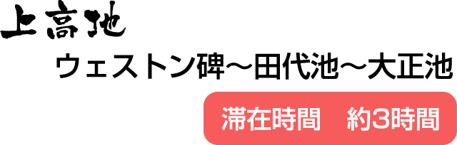 上高地　ウェストン碑～田代池～大正池