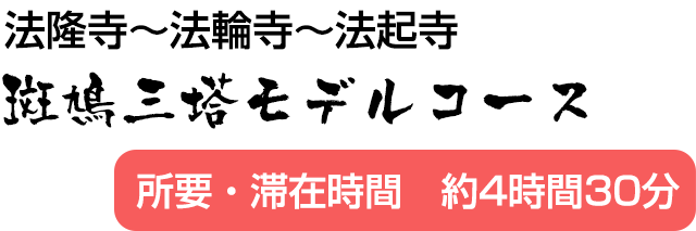 斑鳩三塔モデルコース(法隆寺～法輪寺～法起寺)