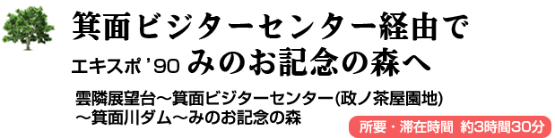 箕面ビジターセンター経由でエキスポ’90みのお記念の森へ。雲隣展望台～箕面ビジターセンター(政ノ茶屋園地)～箕面川ダム～みのお記念の森