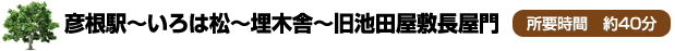 彦根駅～いろは松～埋木舎～旧池田屋敷長屋門