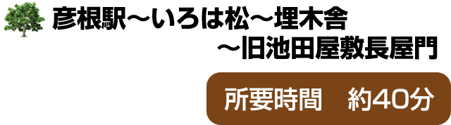 彦根駅～いろは松～埋木舎～旧池田屋敷長屋門