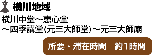 横川地域(横川中堂～恵心堂～四季講堂(元三大師堂)～元三大師廟）